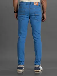 Stylish Blue Solid Denim Mid-Rise Jeans For Men-thumb1