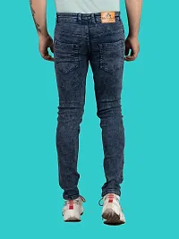 Stylish Blue Denim Solid Mid-Rise Jeans For Men-thumb1