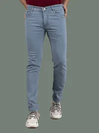 Stylish Denim Blue Slim Fit Mid-Rise Jeans For Men-thumb3