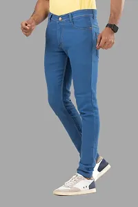 Stylish Denim Blue Slim Fit Mid-Rise Jeans For Men-thumb3