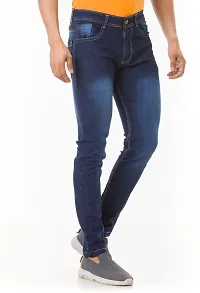 Stylish Denim Blue Slim Fit Mid-Rise Jeans For Men-thumb2