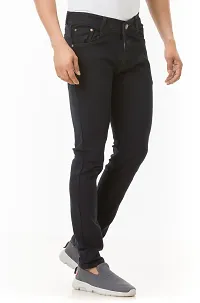 Stylish Black Solid Denim Mid-Rise Jeans For Men-thumb2