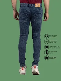 Stylish Blue Denim Solid Mid-Rise Jeans For Men-thumb1