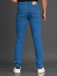 Stylish Denim Blue Slim Fit Mid-Rise Jeans For Men-thumb1