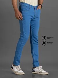 Stylish Blue Solid Denim Mid-Rise Jeans For Men-thumb2