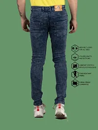 Stylish Blue Denim Solid Mid-Rise Jeans For Men-thumb1