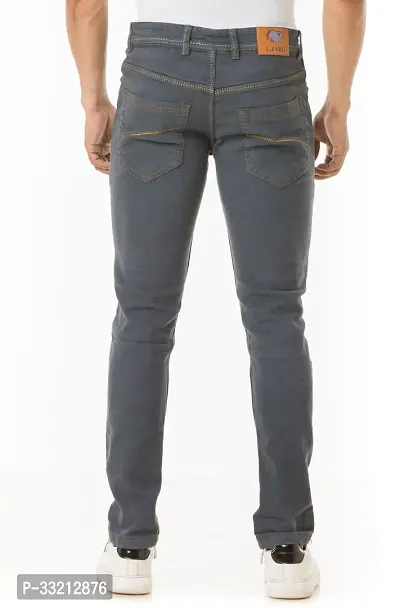 Stylish Grey Solid Denim Mid-Rise Jeans For Men-thumb2