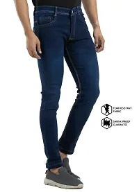 Stylish Denim Blue Slim Fit Mid-Rise Jeans For Men-thumb2