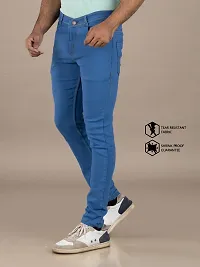 Stylish Denim Blue Slim Fit Mid-Rise Jeans For Men-thumb3