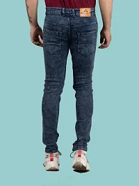 Stylish Blue Denim Solid Mid-Rise Jeans For Men-thumb1