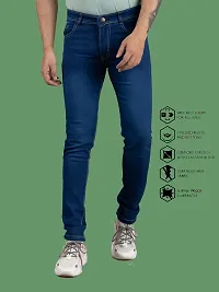 Stylish Blue Denim Faded Mid-Rise Jeans For Men-thumb3