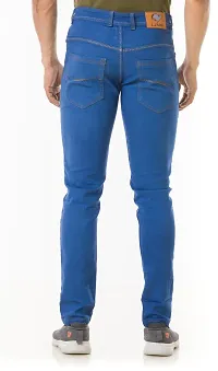 Stylish Denim Blue Slim Fit Mid-Rise Jeans For Men-thumb1