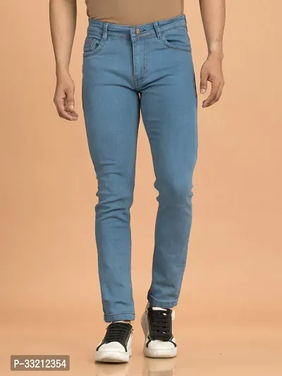 Stylish Grey Solid Denim Mid-Rise Jeans For Men