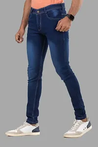 Stylish Denim Blue Slim Fit Mid-Rise Jeans For Men-thumb3