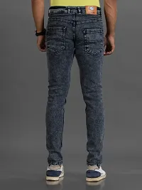 Stylish Denim Grey Slim Fit Mid-Rise Jeans For Men-thumb1