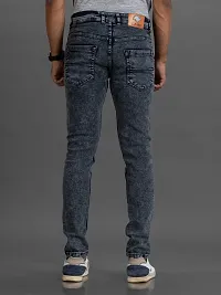 Stylish Denim Grey Slim Fit Mid-Rise Jeans For Men-thumb1