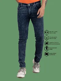 Stylish Denim Grey Slim Fit Mid-Rise Jeans For Men-thumb3