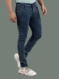 Stylish Blue Denim Solid Mid-Rise Jeans For Men-thumb2