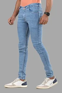 Stylish Denim Blue Slim Fit Mid-Rise Jeans For Men-thumb3