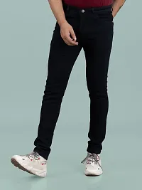 Stylish Denim Black Slim Fit Mid-Rise Jeans For Men-thumb3