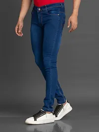 Stylish Denim Blue Slim Fit Mid-Rise Jeans For Men-thumb3