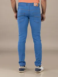 Stylish Denim Blue Slim Fit Mid-Rise Jeans For Men-thumb1