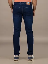 Stylish Denim Blue Slim Fit Mid-Rise Jeans For Men-thumb1