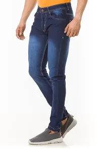 Stylish Denim Blue Slim Fit Mid-Rise Jeans For Men-thumb3