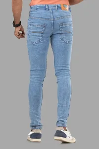 Stylish Blue Solid Denim Mid-Rise Jeans For Men-thumb1