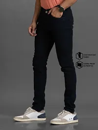 Stylish Black Solid Denim Mid-Rise Jeans For Men-thumb3