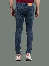 Stylish Blue Denim Solid Mid-Rise Jeans For Men-thumb1