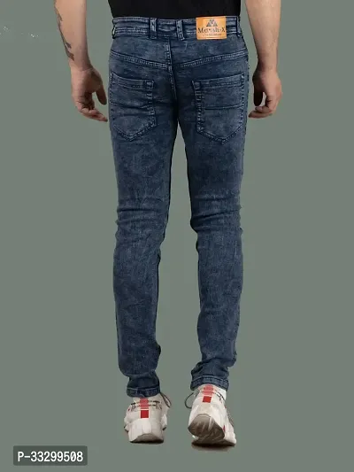 Stylish Denim Grey Slim Fit Mid-Rise Jeans For Men-thumb2