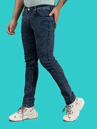 Stylish Blue Denim Solid Mid-Rise Jeans For Men-thumb3