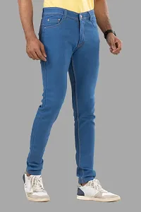 Stylish Denim Blue Slim Fit Mid-Rise Jeans For Men-thumb2