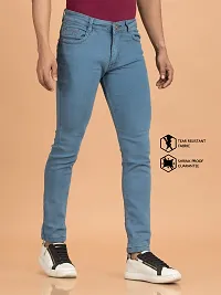 Stylish Grey Solid Denim Mid-Rise Jeans For Men-thumb2