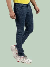 Stylish Grey Denim Solid Mid-Rise Jeans For Men-thumb2