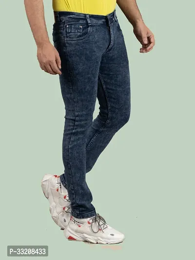 Stylish Grey Denim Solid Mid-Rise Jeans For Men-thumb3