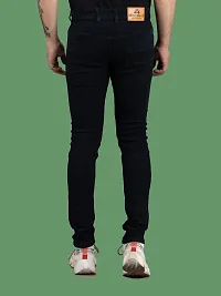 Stylish Black Denim Solid Mid-Rise Jeans For Men-thumb1