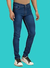 Stylish Blue Denim Faded Mid-Rise Jeans For Men-thumb3