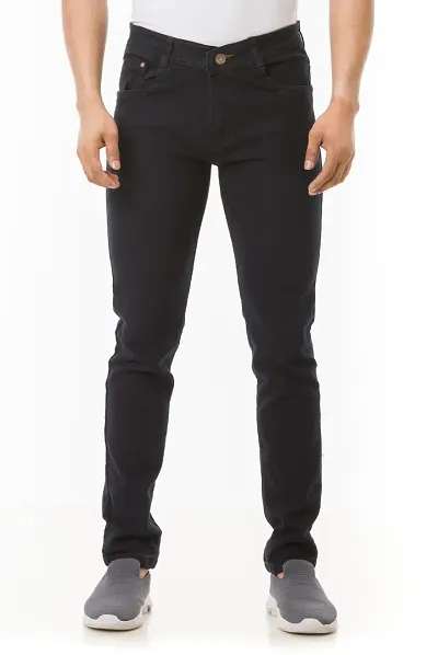 Stylish Lzard Slim Fit Black Denim Jeans for Men