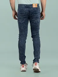 Stylish Grey Denim Solid Mid-Rise Jeans For Men-thumb1