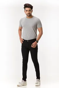 Stylish Denim Black Slim Fit Mid-Rise Jeans For Men-thumb4