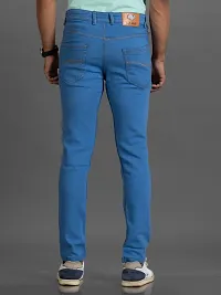 Stylish Denim Blue Slim Fit Mid-Rise Jeans For Men-thumb1