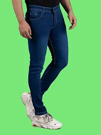 Stylish Denim Blue Slim Fit Mid-Rise Jeans For Men-thumb2