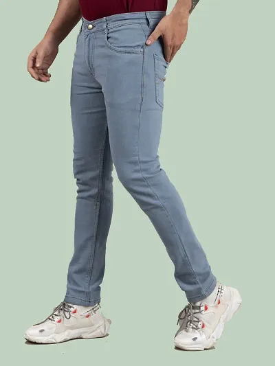 Stylish Solid Mid-Rise Jeans For Men