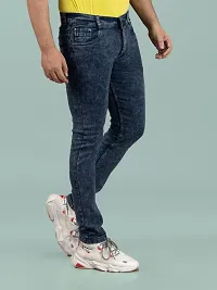 Stylish Grey Denim Solid Mid-Rise Jeans For Men-thumb2