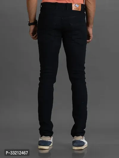 Stylish Black Solid Denim Mid-Rise Jeans For Men-thumb2