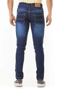 Stylish Denim Blue Slim Fit Mid-Rise Jeans For Men-thumb1