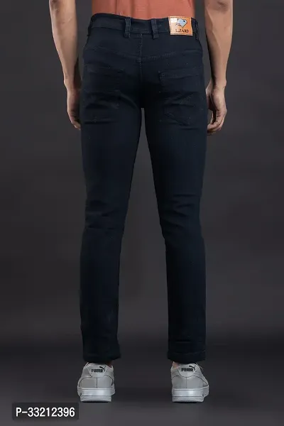 Stylish Black Solid Denim Mid-Rise Jeans For Men-thumb2