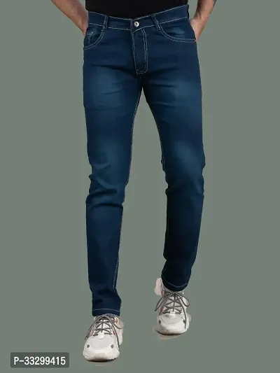 Stylish Denim Green Slim Fit Mid-Rise Jeans For Men-thumb4